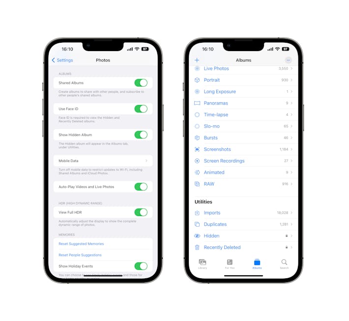 How to lock your iPhone's hidden photos album in iOS 16