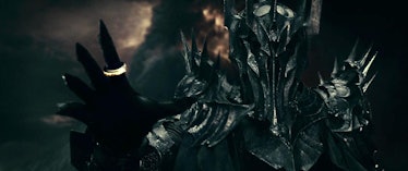 Sauron briefly appears in the opening prologue of Peter Jackson’s The Lord of the Rings: The Fellows...