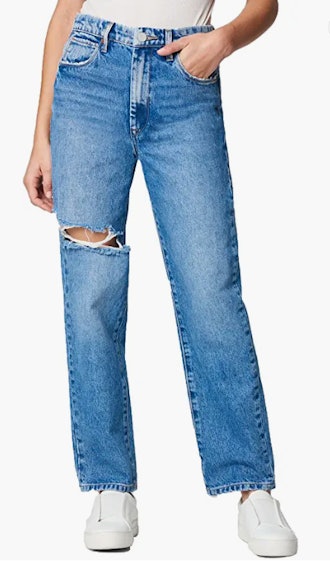 BLANKNYC High Rise Straight Leg Rip Loose Jeans