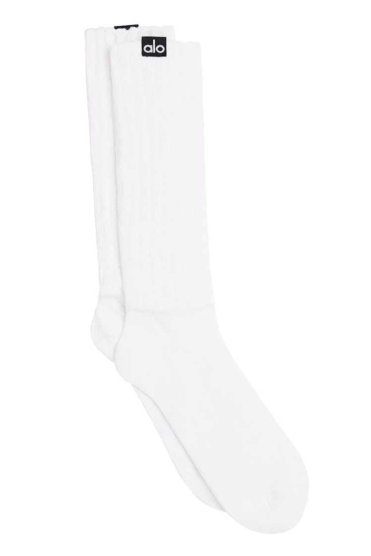 Alo Yoga white high socks