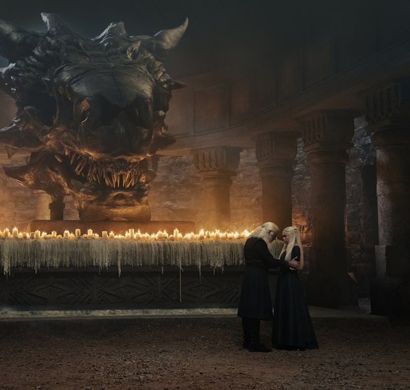 Paddy Considine and Milly Alcock in 'House of the Dragon'