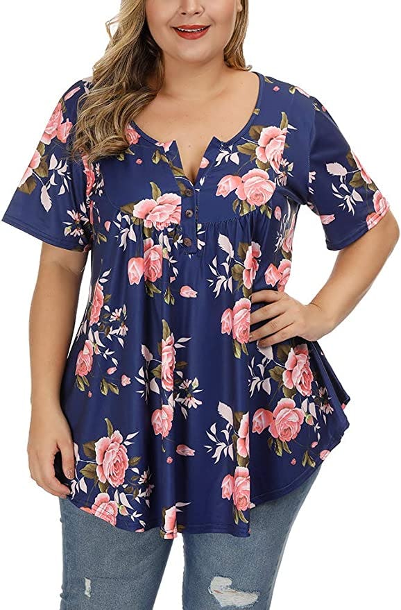 ALLEGRACE Henley Tunic Top