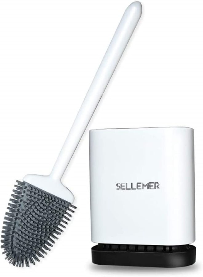 This Sellemer Toilet Brush and Holder Set is a product for small-space bathrooms.