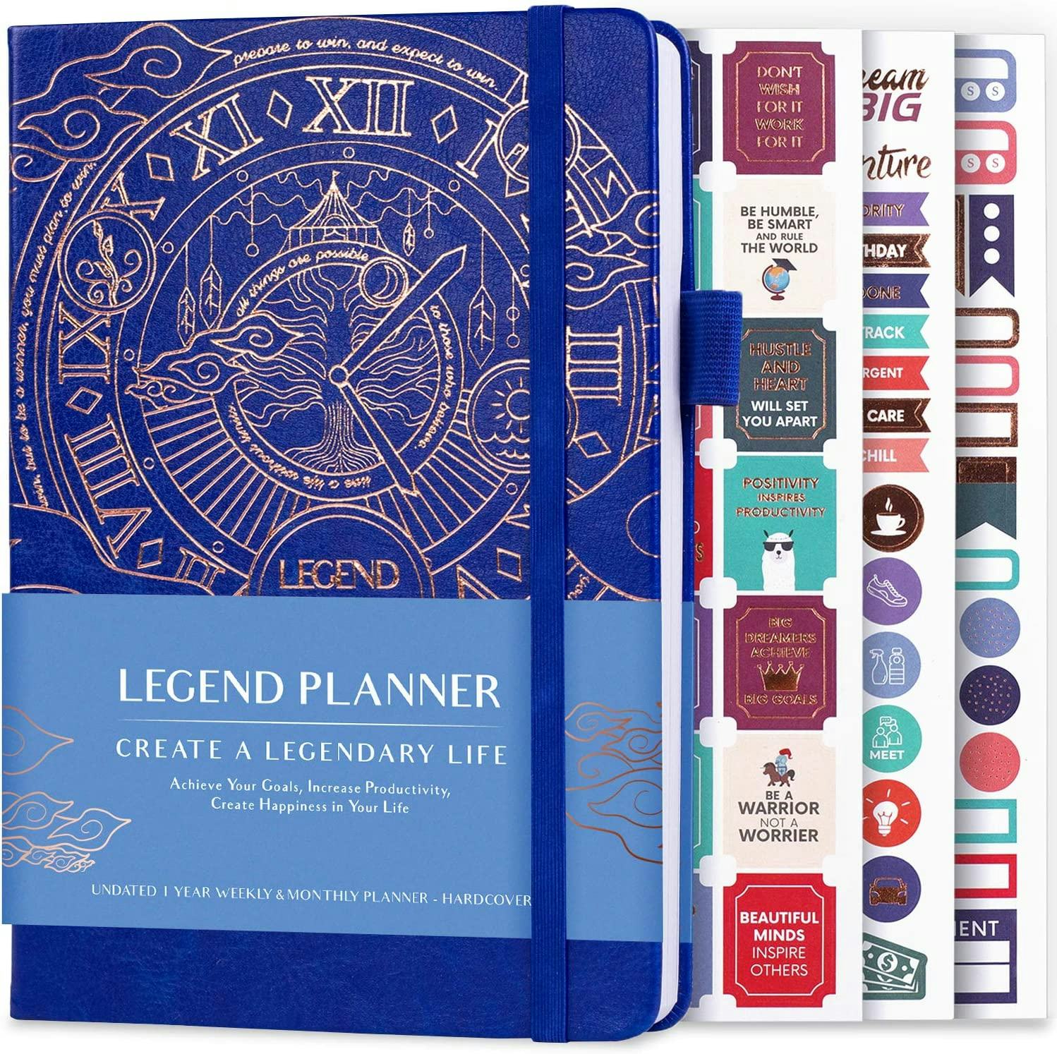 Legend is a popular weekly and monthly planner for one year of use.