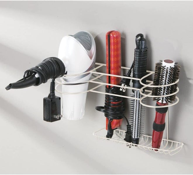 This mDesign Wall Mount Metal Styling Tool Organizer is a small-bathroom product.