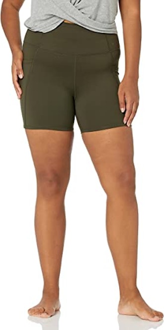 These yoga shorts are a little looser at the upper leg for more comfort.