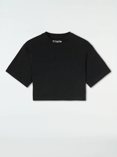 Heron Preston black cropped T-shirt