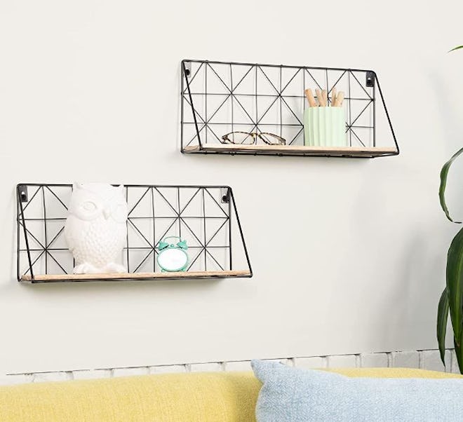 Greenco Geometric Mounted Floating Shelves (2-Pack)