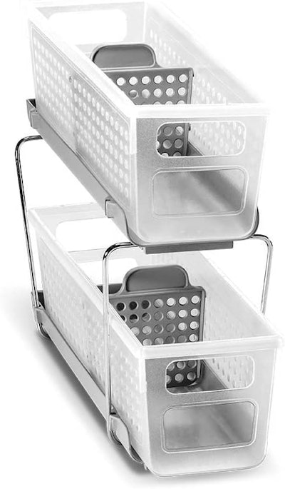 Apsan Collapsible Storage Bins with Lids for Organizing , Stackable Clear, Pink