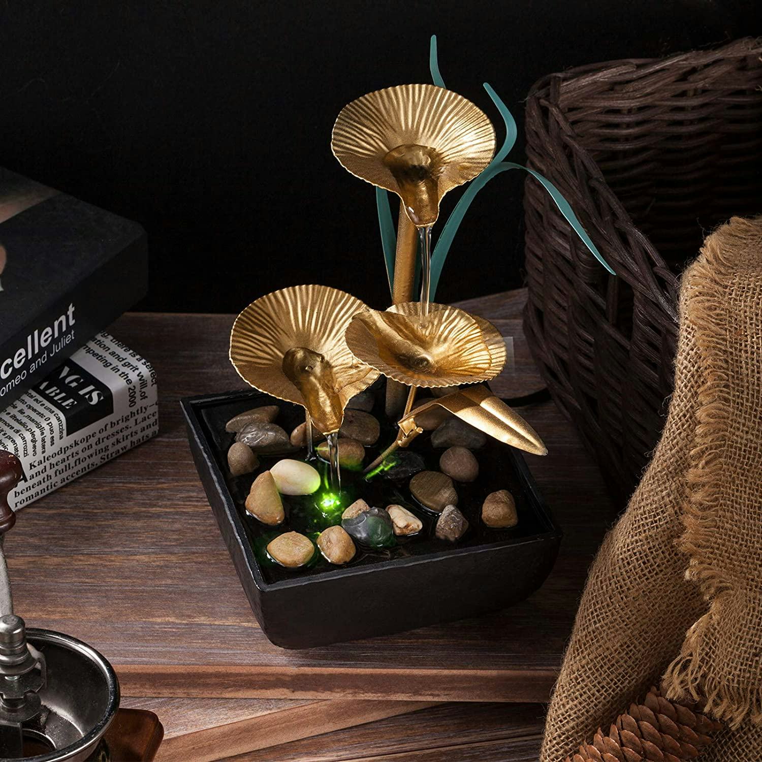 AMOOTEK Indoor Lotus Leaf Relaxation Fountain