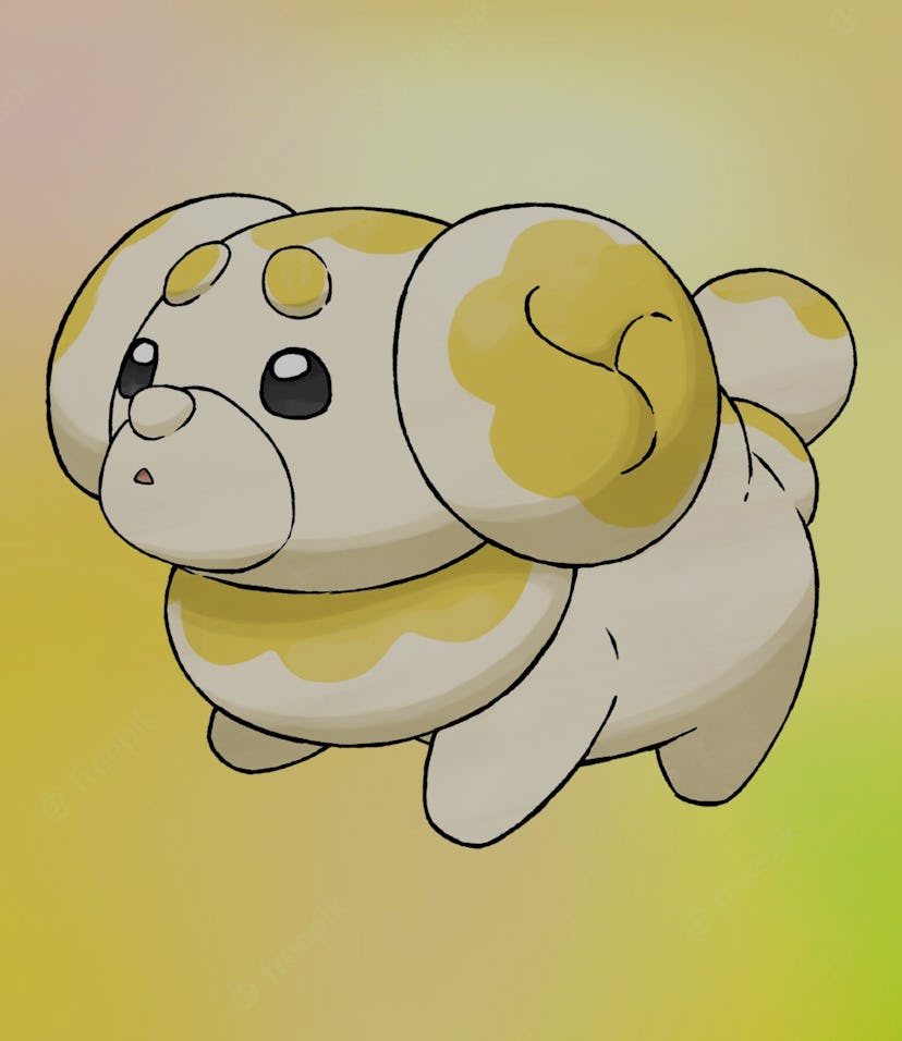 A picture of Fidough, a new Pokemon in Scarlet and Violet