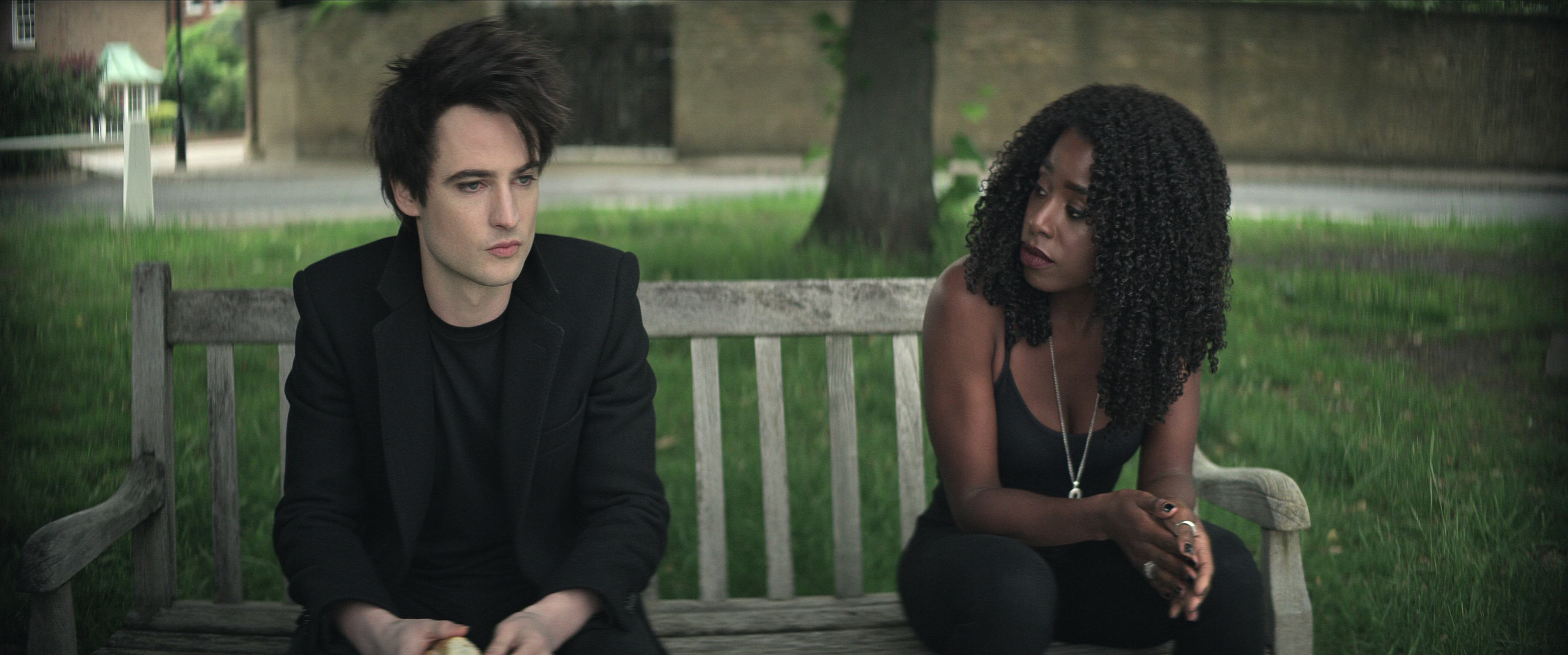 Tom Sturridge as Dream, Kirby Howell-Baptiste as Death in episode 106 of The Sandman.