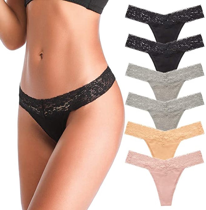 ANNYISON Lace Thongs (6-Pack)