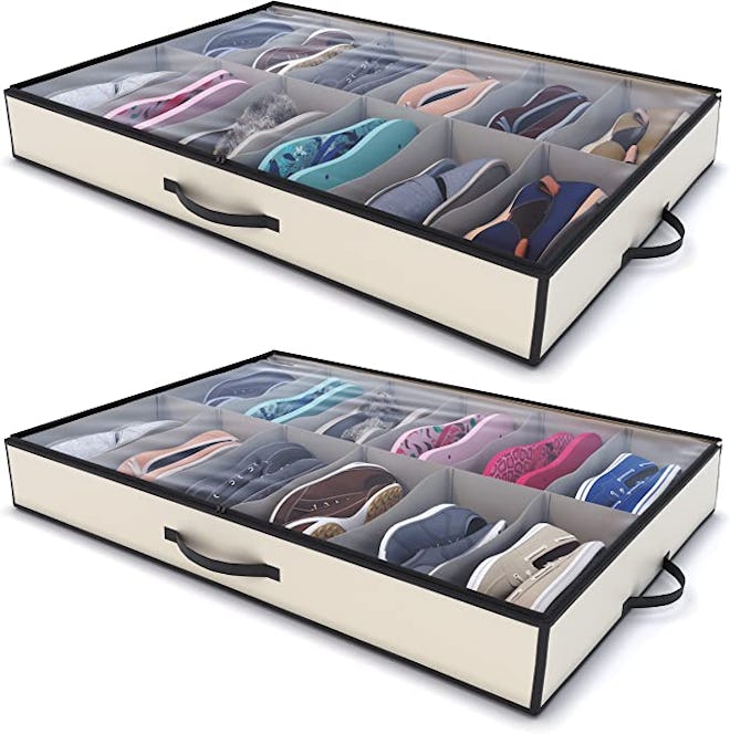 Woffit Under Bed Shoe Storage Organizer (Set of 2)