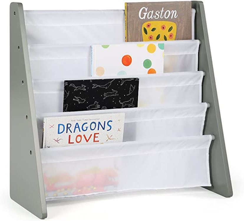 Humble Crew Kids 4-Tier Book Rack, Grey/White