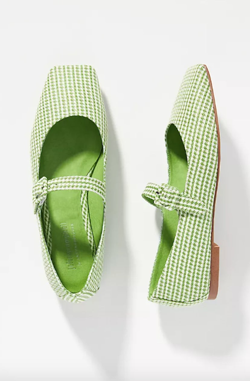 Square-Toe Mary Jane Flats