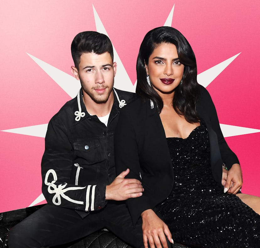 Nick Jonas and Priyanka Chopra Jonas, wearing matching outfits, attend CLUB JBL, one of the many ev...