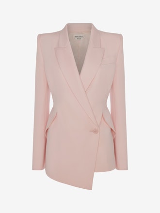 Alexander McQueen pink asymmetrical blazer jacket