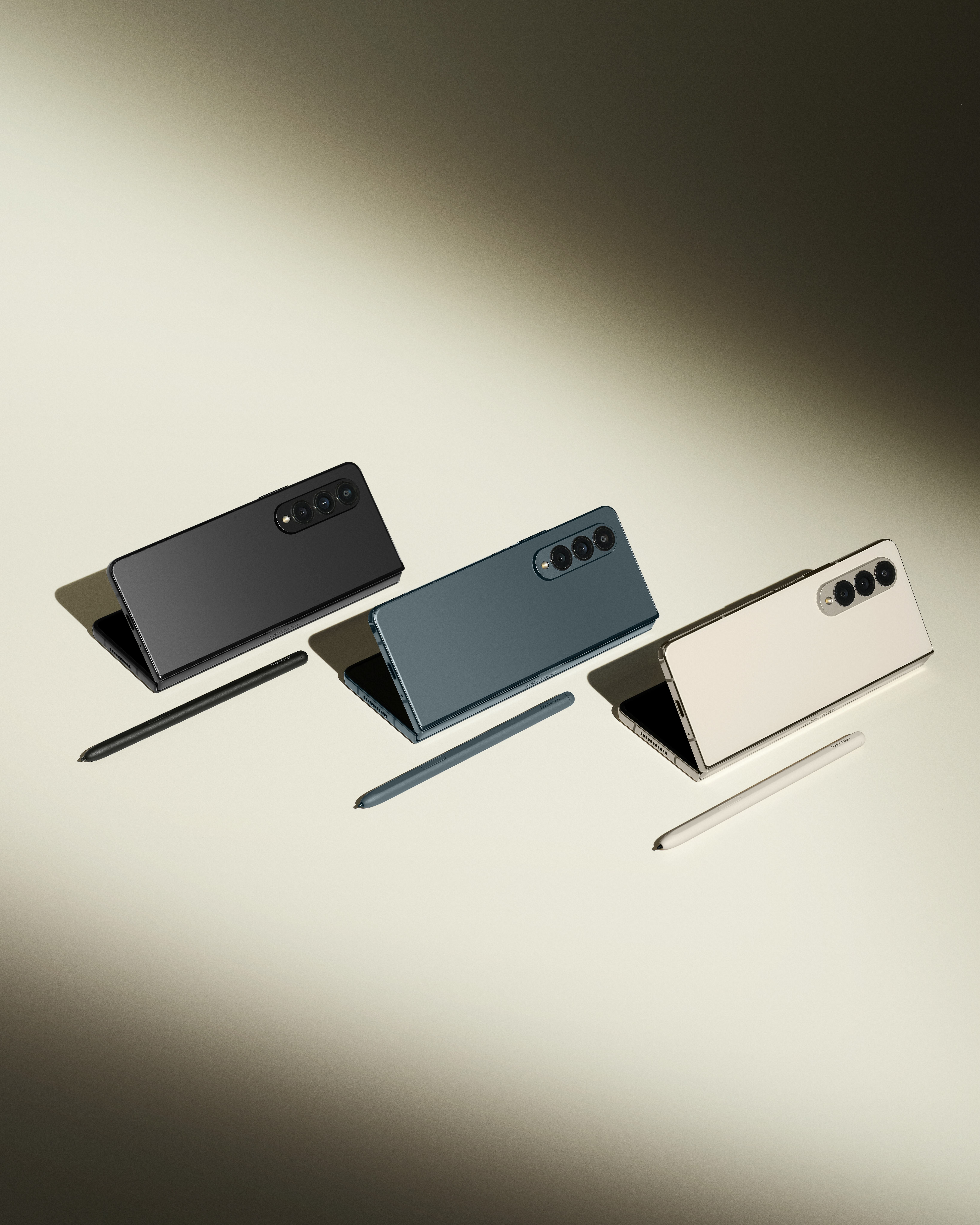 The three colors of Samsung's Galaxy Z Fold 4 foldable phone