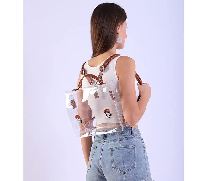 With convertible straps and a chic silhouette, this HOXIS bag is one of the best clear backpacks.