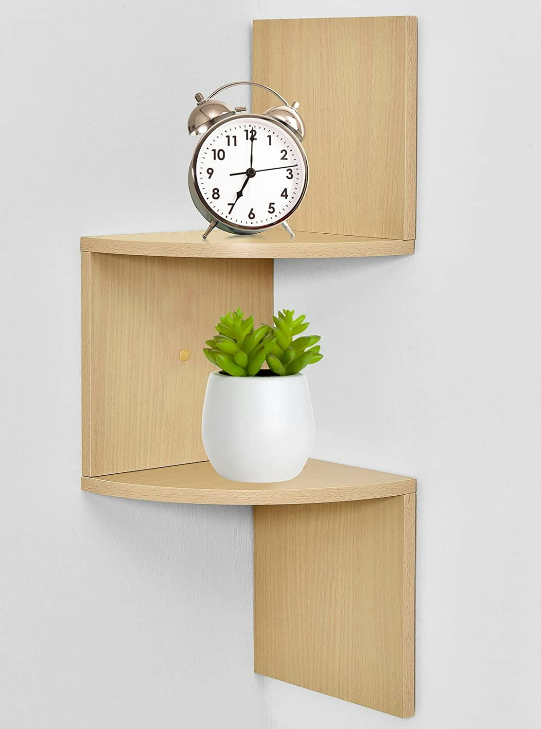 Greenco 2-Tier Floating Zigzag Shelf