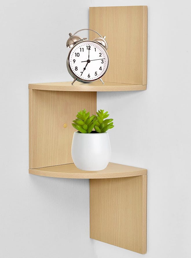 Greenco 2-Tier Floating Zigzag Shelf