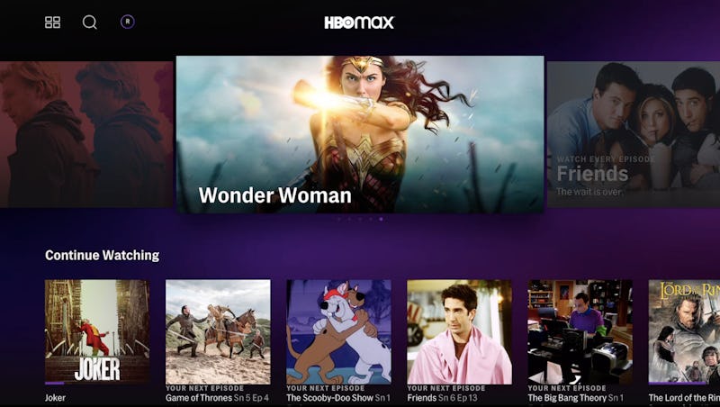 HBO Max Homepage