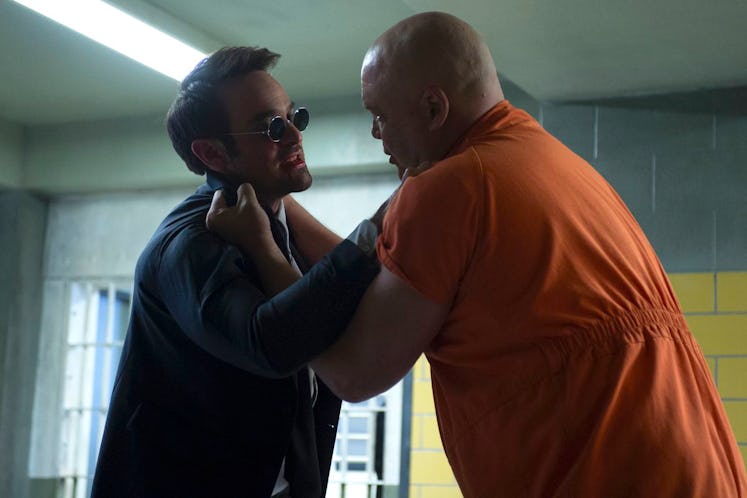 Charlie Cox as Matt Murdock and Vincent D’Onofrio as Wilson Fisk/Kingpin in Marvel’s Daredevil