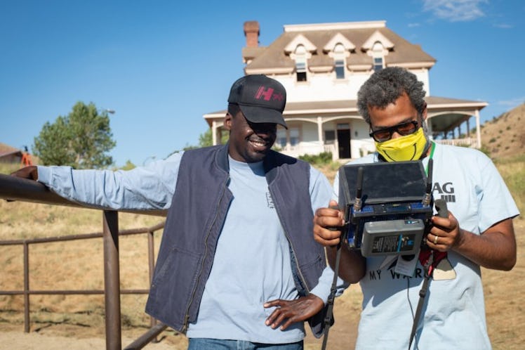 Daniel Kaluuya and Jordan Peele on the set of "Nope"