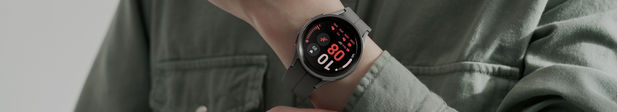 The Samsung Galaxy Watch 5 Pro in titanium.