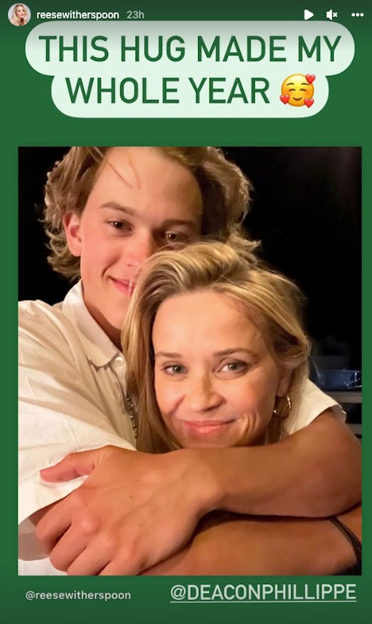 Reese Witherspoon posted an Instagram Story on Aug. 7 with her son Deacon Phillippe.