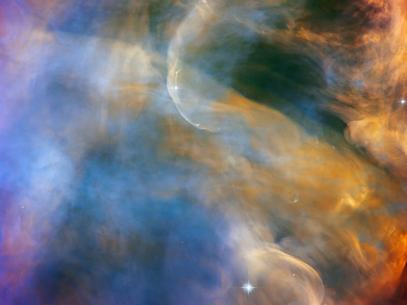 Hubble's dazzling snap of the Orion Nebula, multi-colored shapes and forms of gas