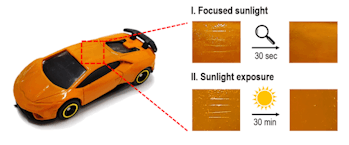 This self-healing coating can heal scratches on cars within 30 minutes when exposed to sunlight.