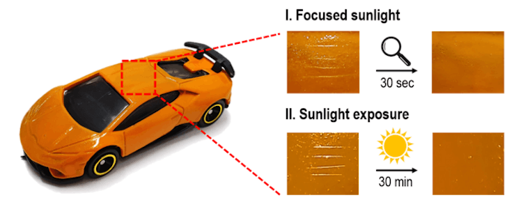 This self-healing coating can heal scratches on cars within 30 minutes when exposed to sunlight.
