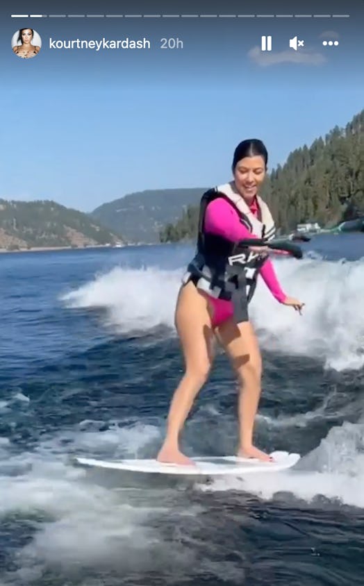 Kourtney Kardashian wakesurfing