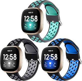 These silicone Fitbit bands for sensitive skin have a breathable design with ventilation holes.