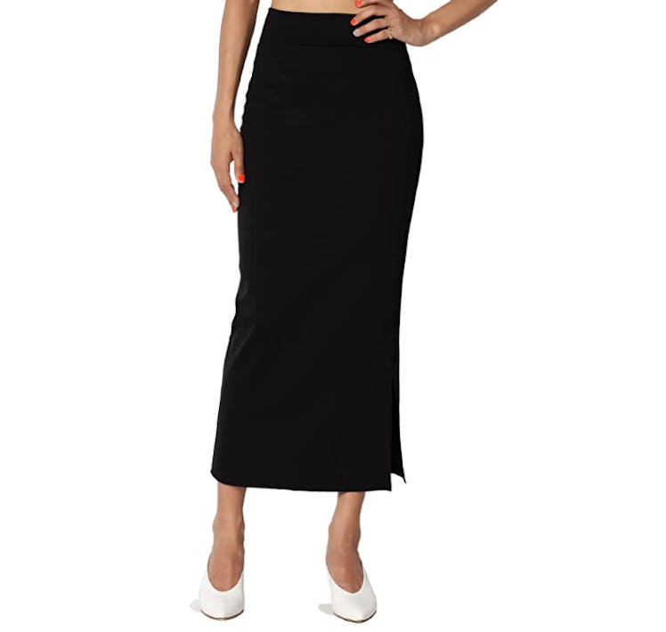 TheMogan High Waist Mid-Calf Pencil Skirt