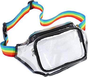Veckle Transparent Adjustable Rainbow Belt Bag