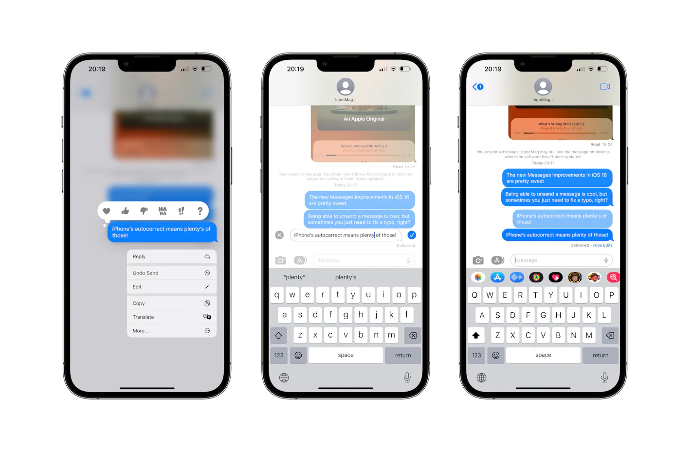 Imessage Edit Menu Image How to edit iMessages on iPhone with iOS 16