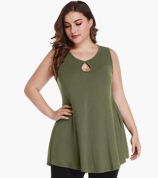 MONNURO Keyhole Tunic Tank Top