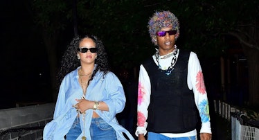 Rihanna and ASAP Rocky in big denim pants. 