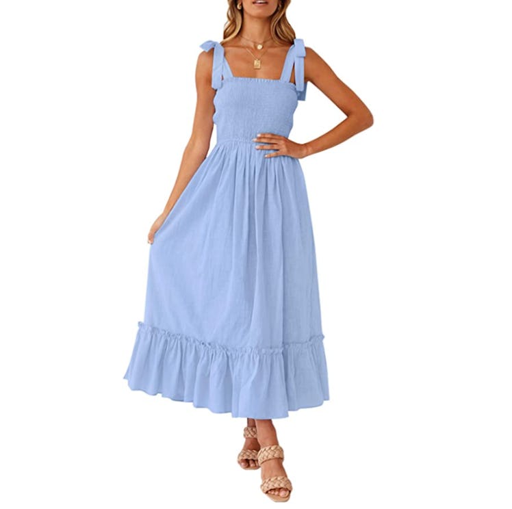 ZESICA Ruffled A-Line Maxi Dress