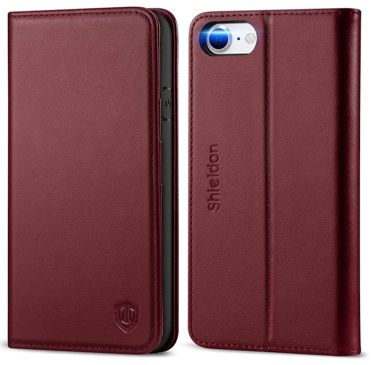 Wine iPhone SE Wallet case for men