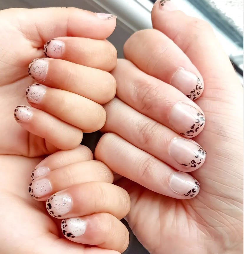 mommy and me nails with leopard tips
