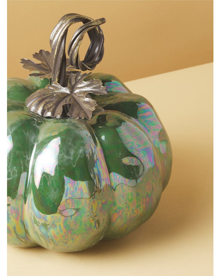 This colorful pumpkin is one of the fall 2022 home decor trends, according to experts. 