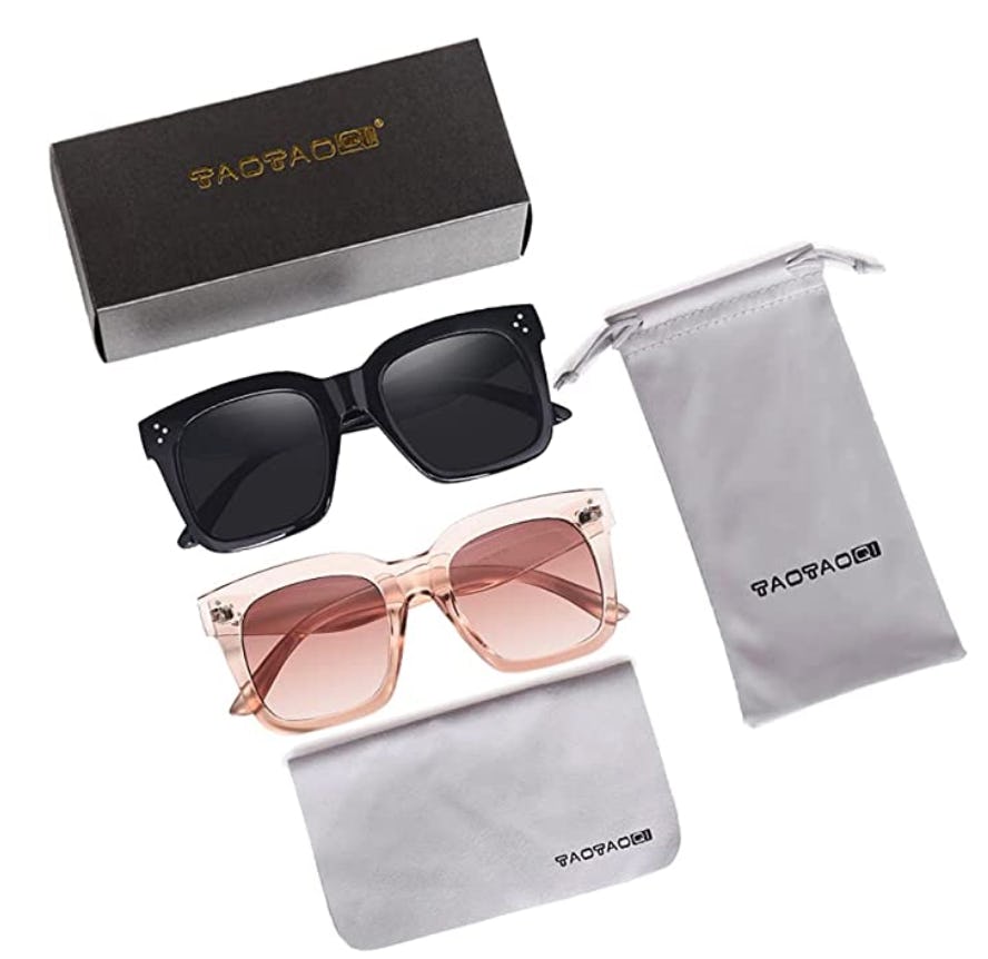 TAOTAOQI Vintage Oversized Sunglasses (2-Pair)