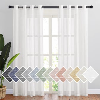 NICETOWN Semi-Sheer Linen Curtains 