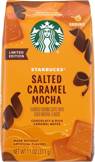 Starbucks' fall 2022 at-home coffee and cold brew features pumpkin spice and salted caramel.
