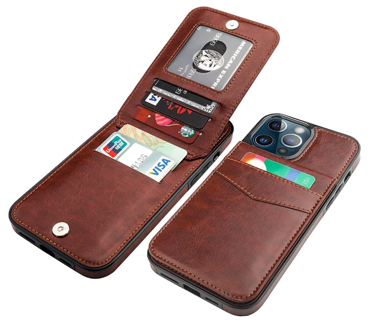 Brown iPhone 13 Pro Max Wallet Case for men
