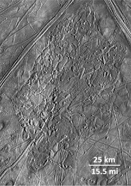 Conamara Chaos on Europa demonstrates surface disruption potentially from liquid water making its wa...